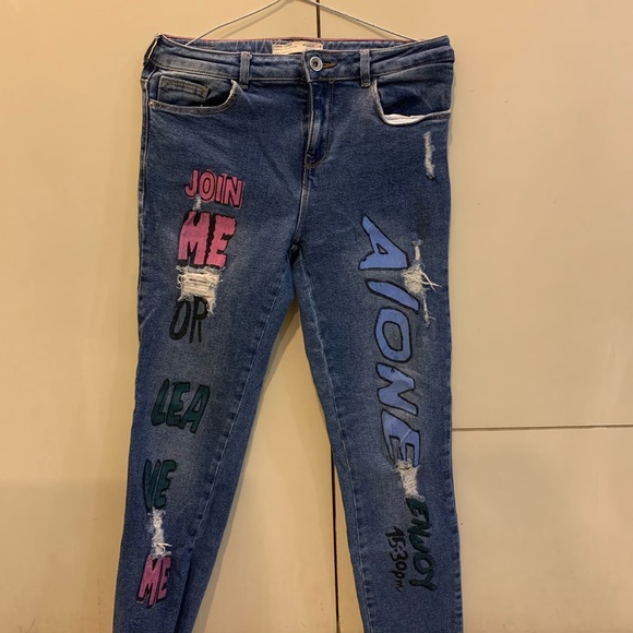 Zara Kids Slogan Jeans - Picture 3 of 5